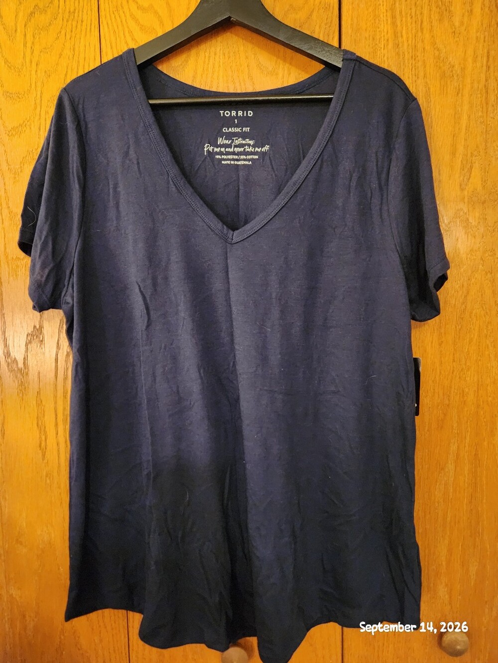 torrid Navy V-Neck Classic Fit Tee